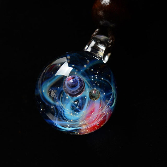Cosmic Glass Pendant Necklace