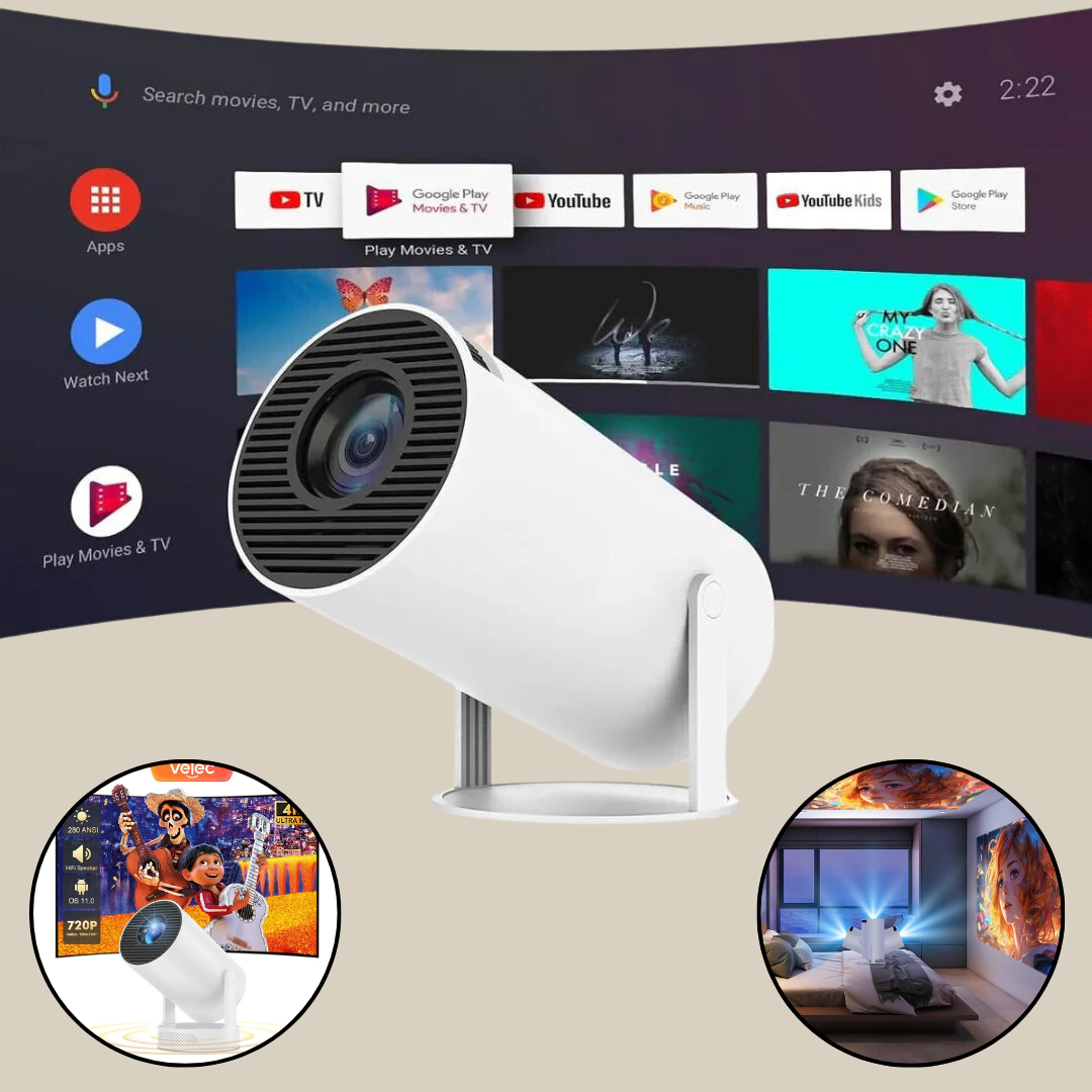 CineDream Portable Smart Hub HD Projector + FREE Wireless Bluetooth ANC Earphones