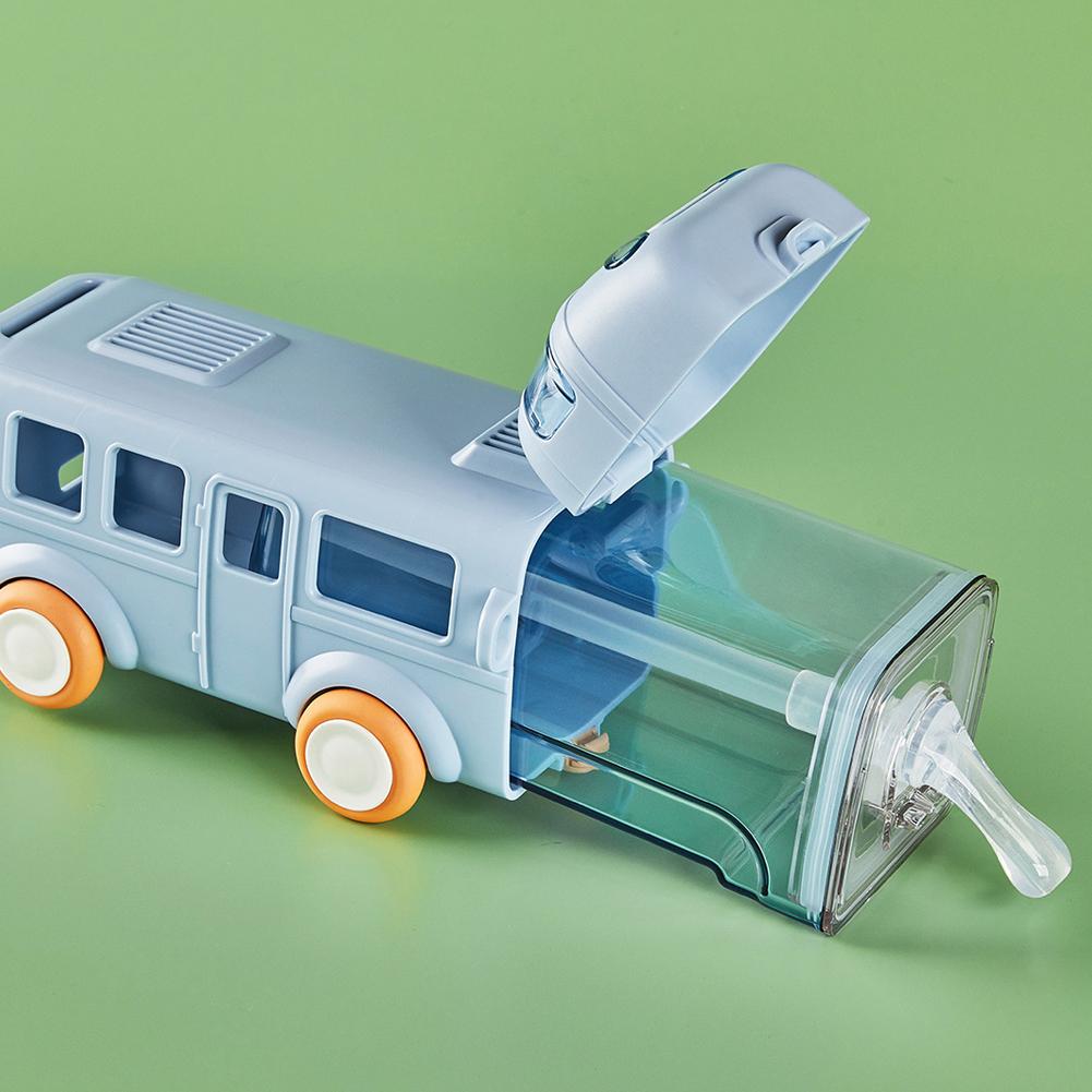 Kids Bus Shaped Water Bottle + Carry Strap