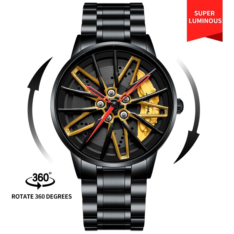 SPINNING CAR RIM WATCH - SUPERCAR COLLECTION