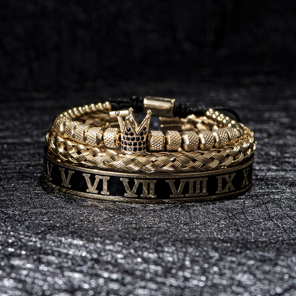 Roman Crown Bracelet Set