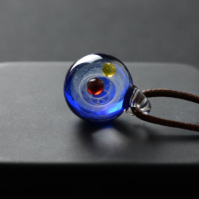 Cosmic Glass Pendant Necklace