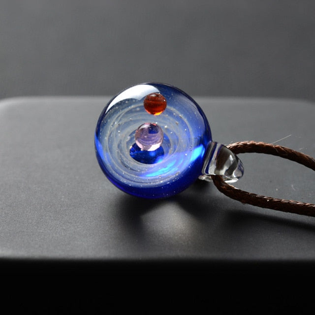 Cosmic Glass Pendant Necklace