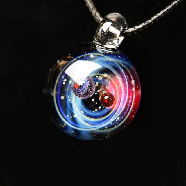 Cosmic Glass Pendant Necklace