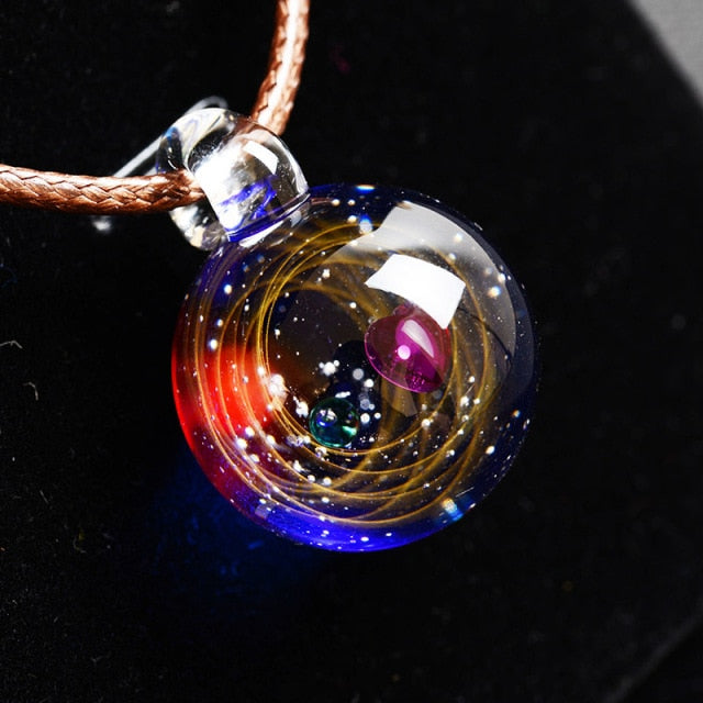 Cosmic Glass Pendant Necklace