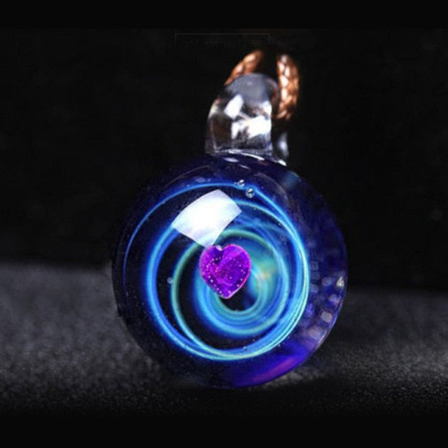 Cosmic Glass Pendant Necklace