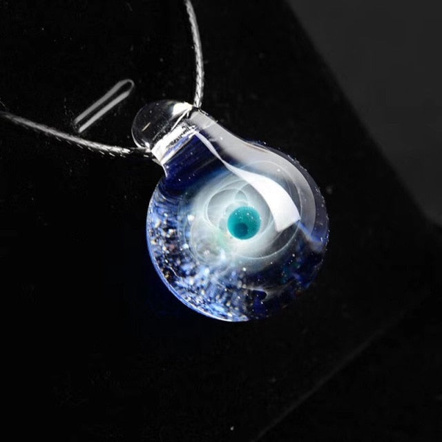 Cosmic Glass Pendant Necklace