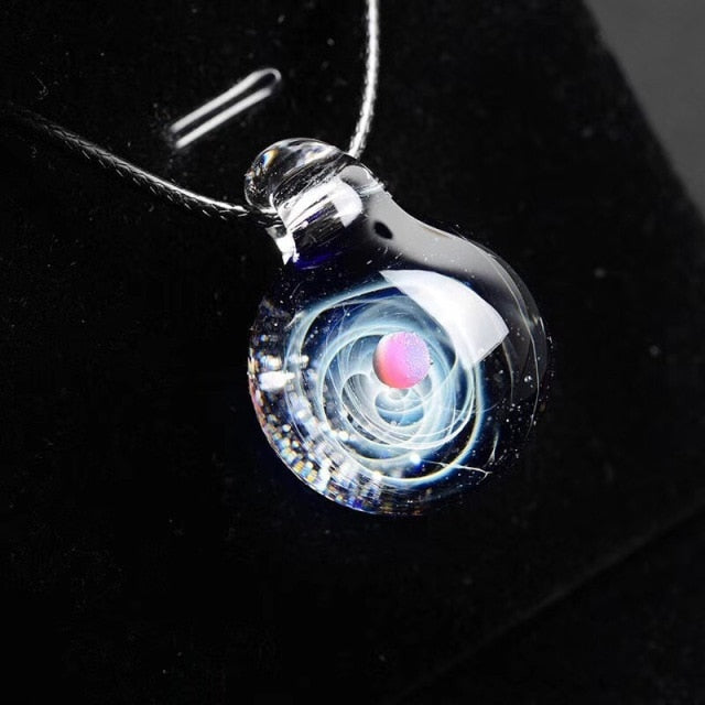 Cosmic Glass Pendant Necklace