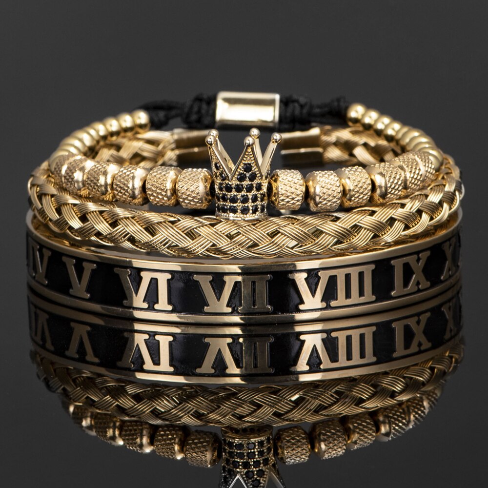 Roman Crown Bracelet Set