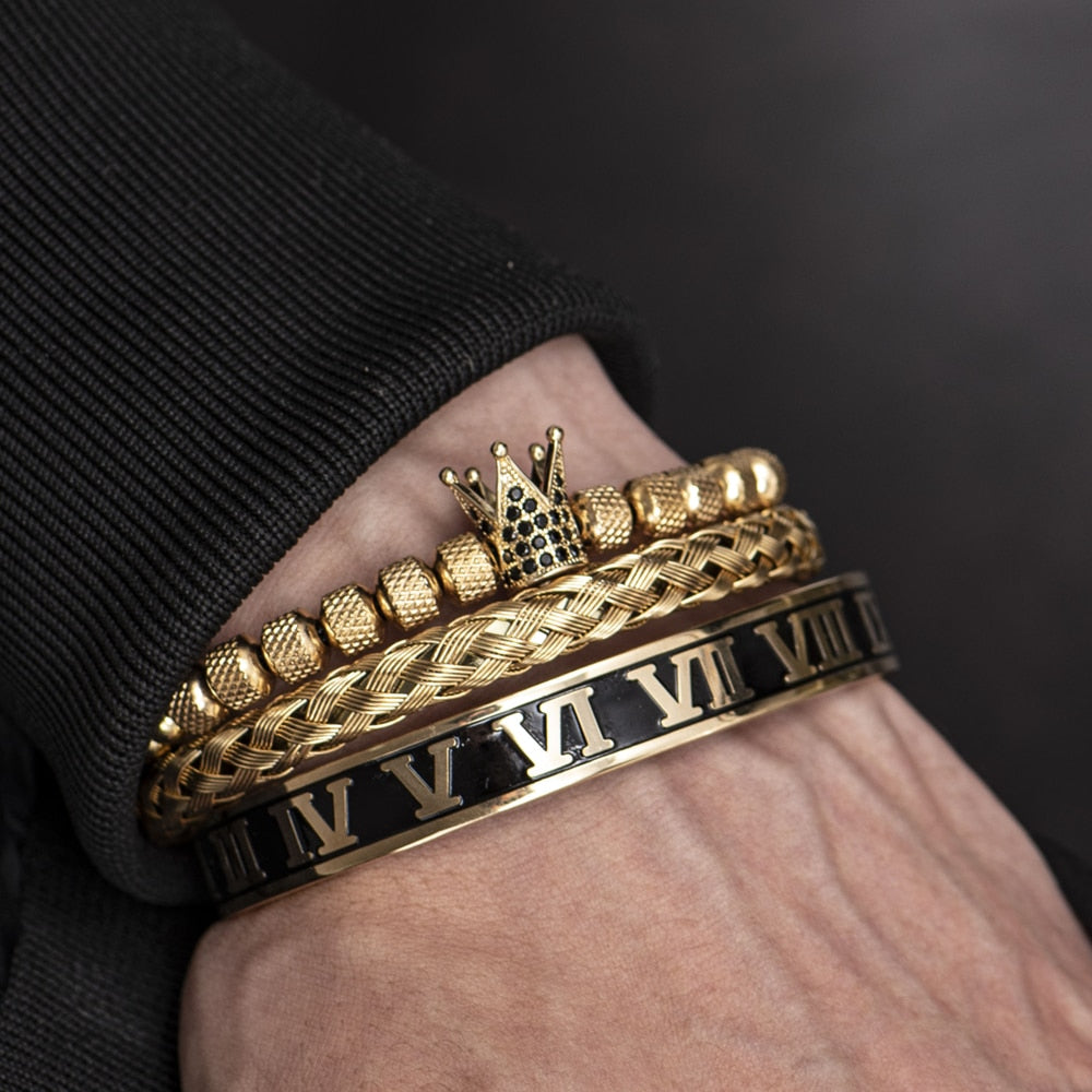 Roman Crown Bracelet Set