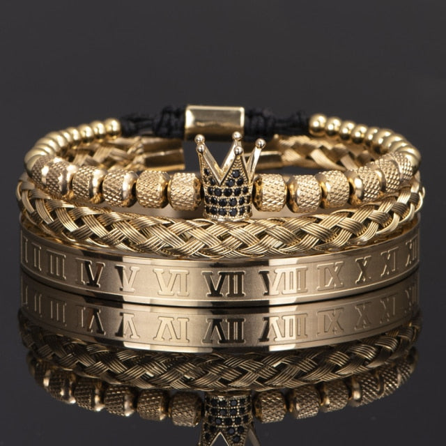 Roman Crown Bracelet Set