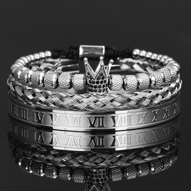 Roman Crown Bracelet Set